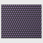 B&W Purple Hearts Beating Cadeaupapier (Vlak)