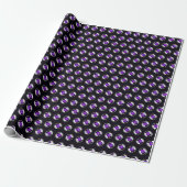 B&W Purple Hearts Beating Cadeaupapier (Uitgerold)