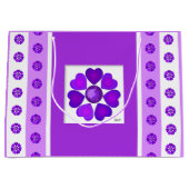 B&W Purple Hearts Beating Groot Cadeauzakje (Voorkant)