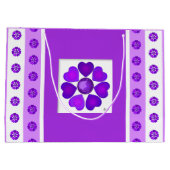 B&W Purple Hearts Beating Groot Cadeauzakje (Achterkant)