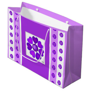 B&W Purple Hearts Beating Groot Cadeauzakje
