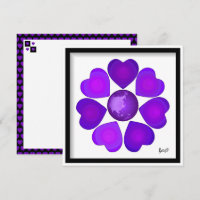 B&W Purple Hearts Beating