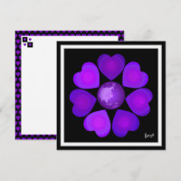 B&W Purple Hearts Beating