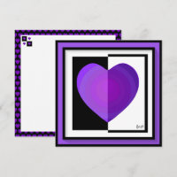 B&W Purple Hearts Beating