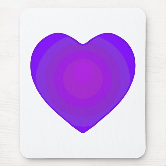 B&W Purple Hearts Beating Muismat (Voorkant)