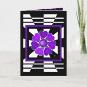 B&W Purple Hearts Beating verjaardagskaart Kaart (Voorkant)