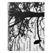 B&W Raven Tree Silhouette - E.A. Poe Notitieboek (Voorkant)