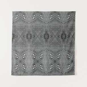 B&W Regen op groene lederen Ikat Wandkleed