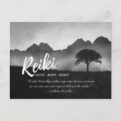 B&W Reiki Master Yoga Mediation instructeur Citate Briefkaart (Voorkant)