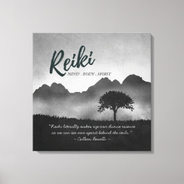 B&W Reiki Master Yoga Mediation instructeur Citate Canvas Afdruk