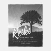 B&W Reiki Master Yoga Mediation instructeur Citate Fleece Deken (Voorkant)