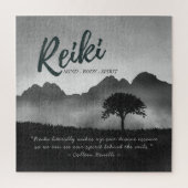 B&W Reiki Master Yoga Mediation instructeur Citate Legpuzzel (Verticaal)
