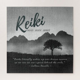 B&W Reiki Master Yoga Mediation instructeur Citate Legpuzzel