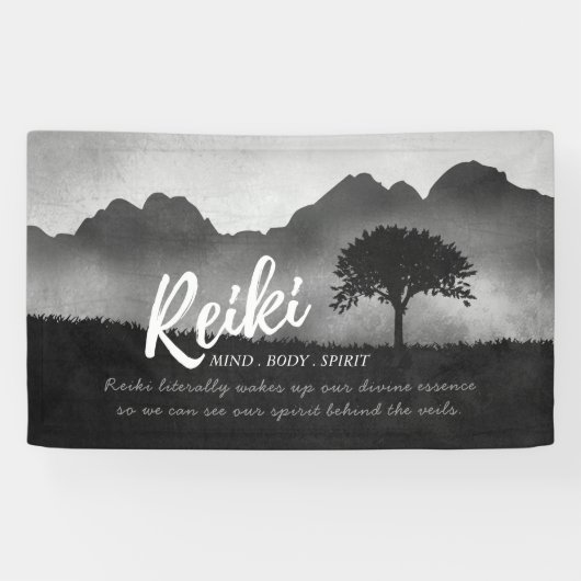 B&W Reiki Master Yoga Mediation instructeur Citate Spandoek (Horizontaal)