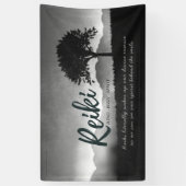 B&W Reiki Master Yoga Mediation instructeur Citate Spandoek (Verticaal)