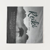 B&W Reiki Master Yoga Mediation instructeur Citate Wandkleed (Voorkant (horizontaal))