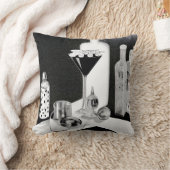 B&W Retro Bar & Martini Kussen (Deken)
