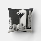 B&W Retro Bar & Martini Kussen (Achterkant)