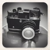 B&W Retro  camera Kartonnen Onderzetters (Voorkant)