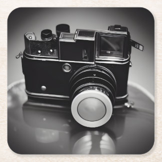 B&W Retro  camera Kartonnen Onderzetters