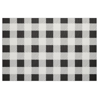 B&W Retro Geruite Patroon Stof