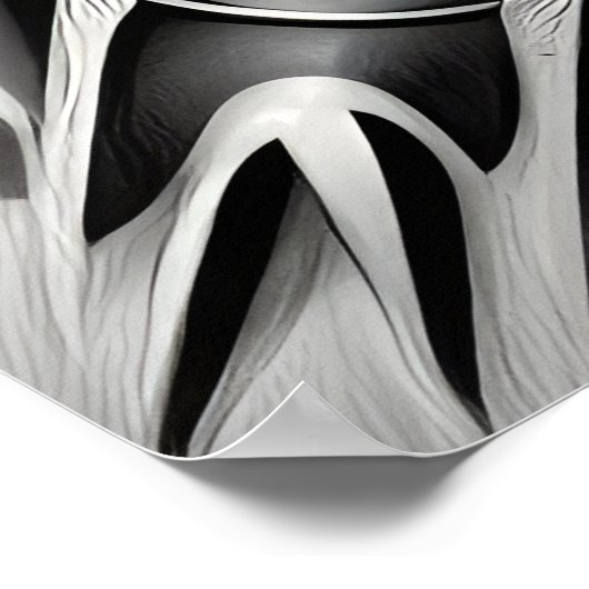 B&W Retro Rocket Poster (Hoek)