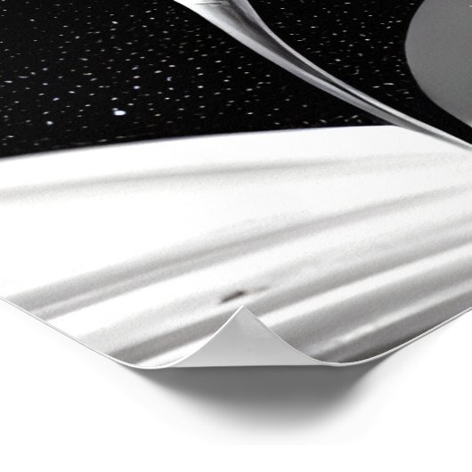 B&W Retro Rocket Ship Poster (Hoek)