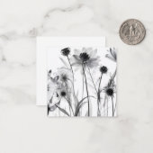 B&W röntgenbloemen Notitiekaartje (Voorkant / Achterkant in situ)