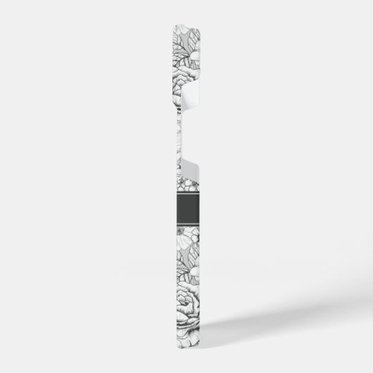 B&W-Roos voor ventilatortuin iPhone Hoesje (Linkerkant)