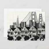 B&W San Francisco California Briefkaart (Voorkant / Achterkant)