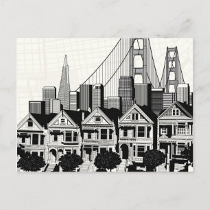 B&W San Francisco California Briefkaart