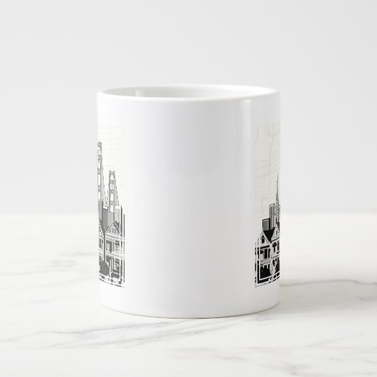 B&W San Francisco California Grote Koffiekop (Voorkant)