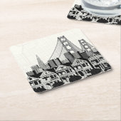 B&W San Francisco California Kartonnen Onderzetters (Schuin)