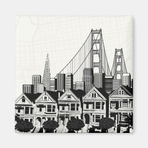 B&W San Francisco California Magneet