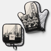 B&W San Francisco California Ovenwant & Pannenlap Set (Voorkant / Achterkant)