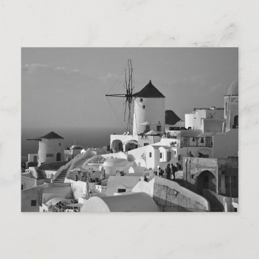 B&W Santorini 3 Briefkaart (Voorkant)