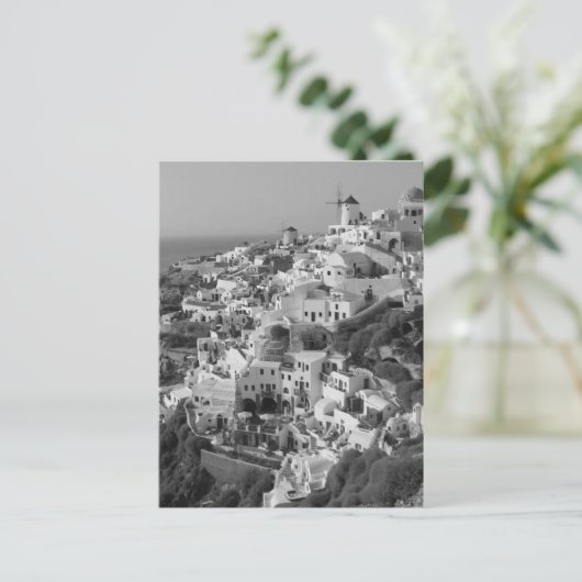 B&W Santorini 5 Briefkaart (Staand voorkant)