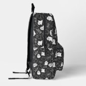 B&W Schattigee Doodle Halloween Patroon Bedrukte Rugzak (Links)
