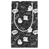 B&W Schattigee Doodle Halloween Patroon Klein Cadeauzakje (Voorkant)
