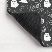 B&W Schattigee Doodle Halloween Patroon Muismat (Hoek)