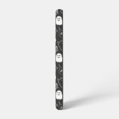 B&W Schattigee Doodle Halloween Patroon Samsung Galaxy Hoesje (Linkerkant)