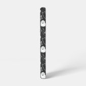 B&W Schattigee Doodle Halloween Patroon Samsung Galaxy Hoesje (Linkerkant)