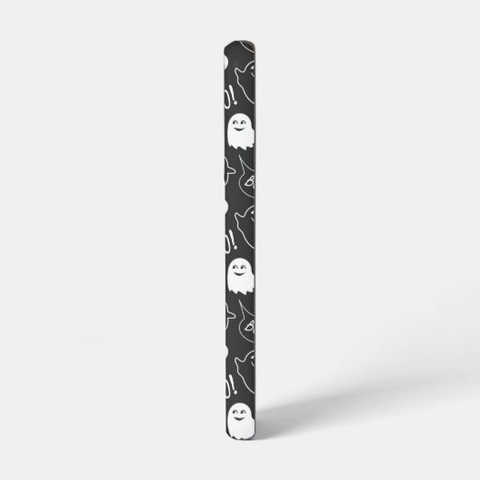 B&W Schattigee Doodle Halloween Patroon Samsung Galaxy Hoesje (Linkerkant)