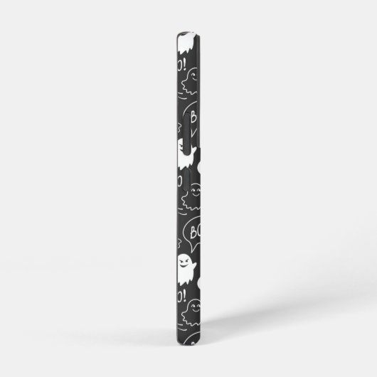 B&W Schattigee Doodle Halloween Patroon Samsung Galaxy Hoesje (Rechterkant)