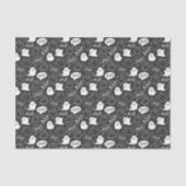 B&W Schattigee Doodle Halloween Patroon Tissuepapier (Voorkant)