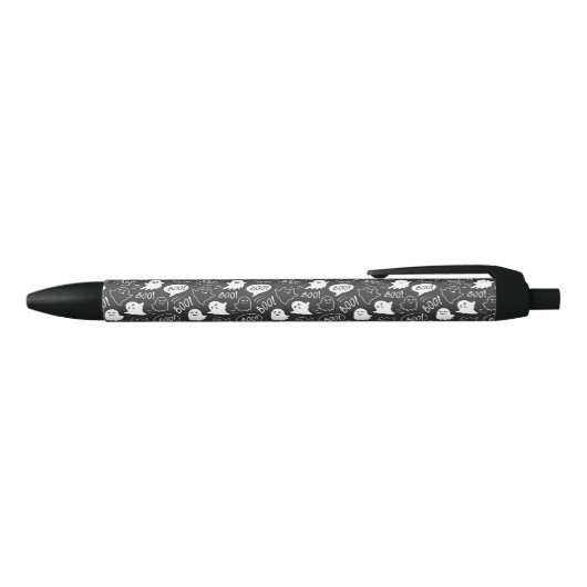 B&W Schattigee Doodle Halloween Patroon Zwarte Inkt Pen (Bovenkant)