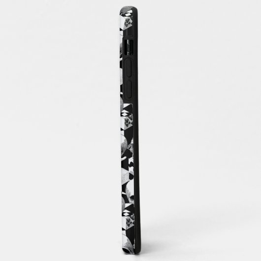 B/W schedel optische patroon gotische kubus illusi Case-Mate iPhone Case (Achterkant/links)