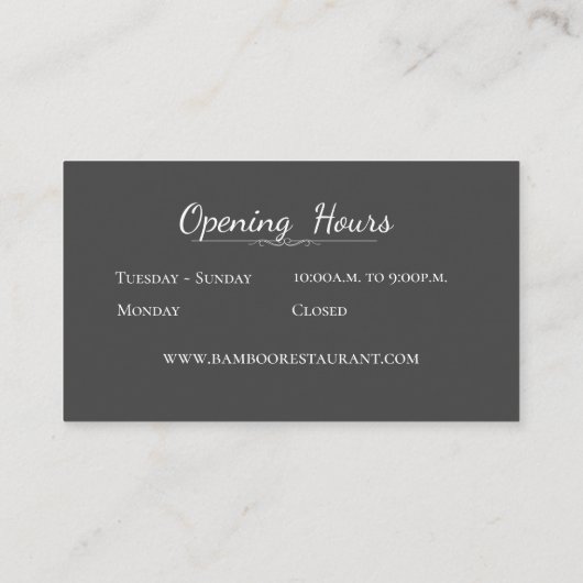 B&W-schets Peacock met Fancy staartoppervlakkers Visitekaartje (Achterkant)