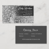 B&W-schets Peacock met Fancy staartoppervlakkers Visitekaartje (Voorkant / Achterkant)