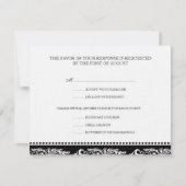 B&W scroll elegant rsvp bruiloft reactiekaart (Voorkant)